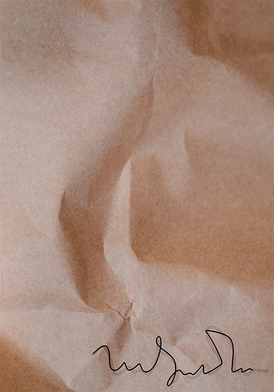 Poster abstrait signature sur vieux papier - TenStickers