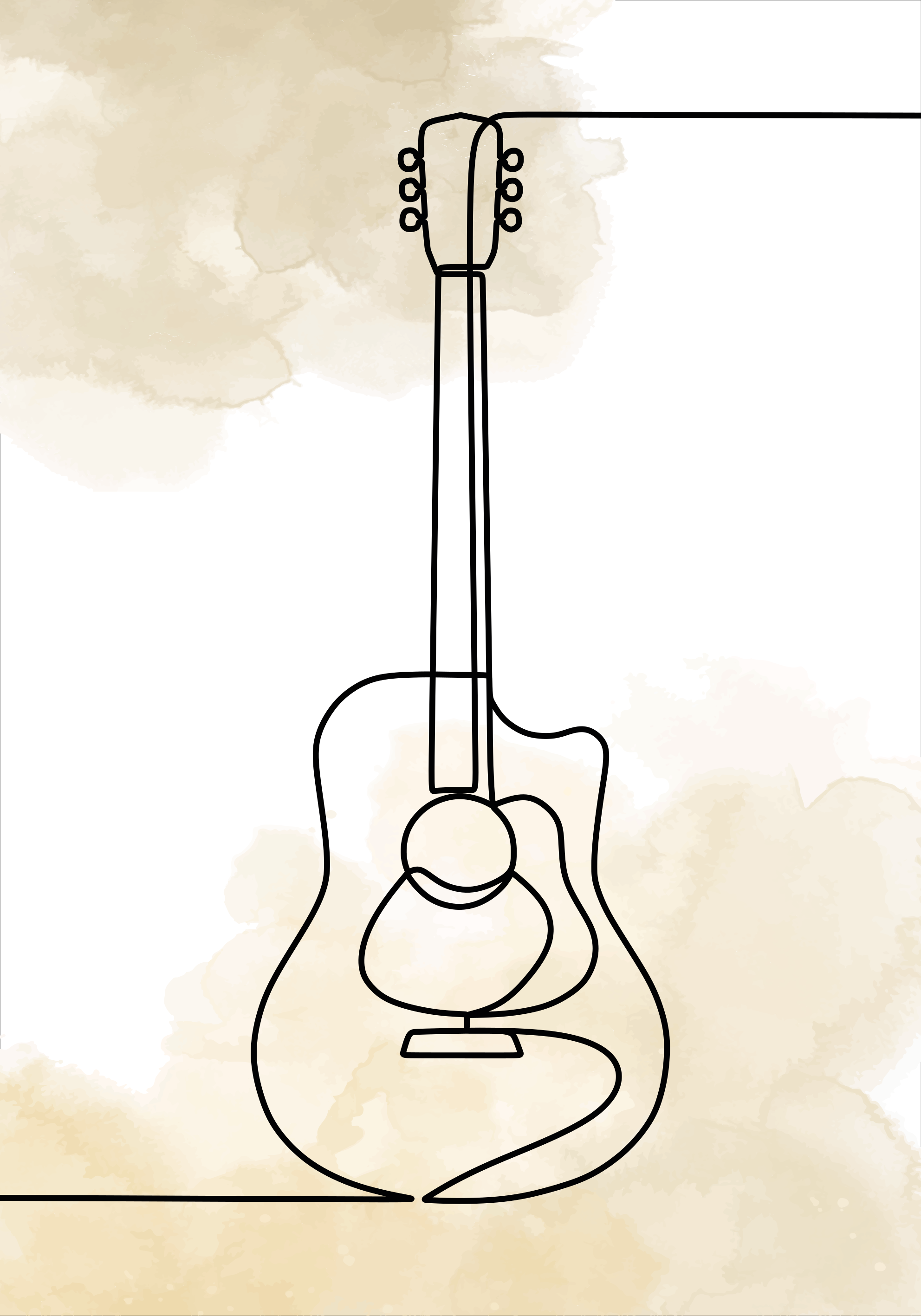 Poster musique guitare en ligne - TenStickers