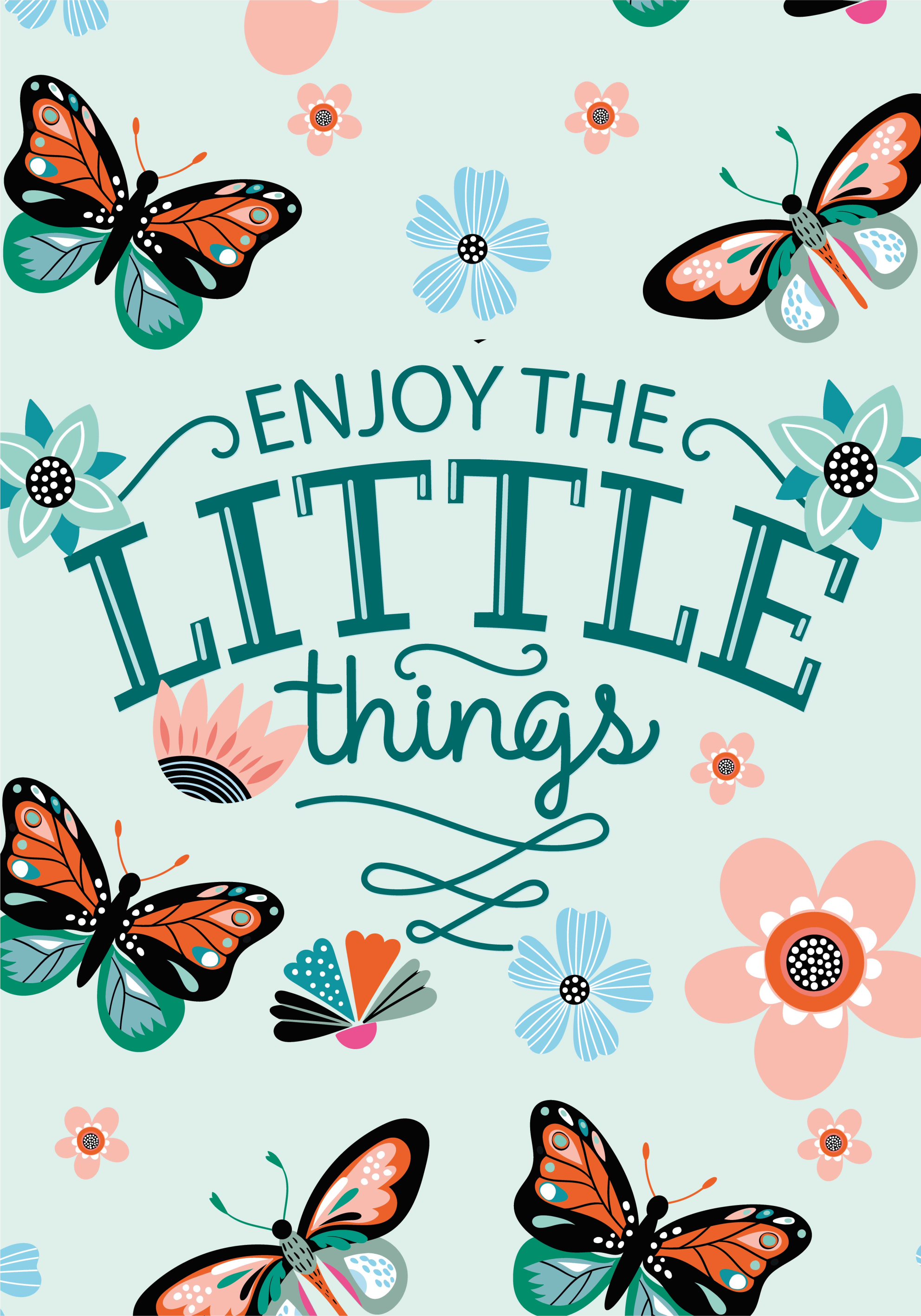 Poster fleurs appréciez les petites choses - TenStickers