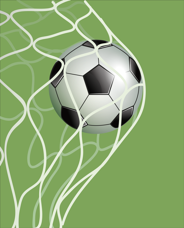 Poster football ballon en mouvement dans le but - TenStickers