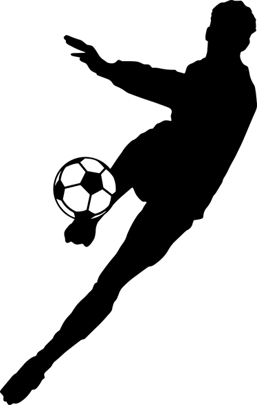 Poster football silhouette footballeur tirant au but - TenStickers