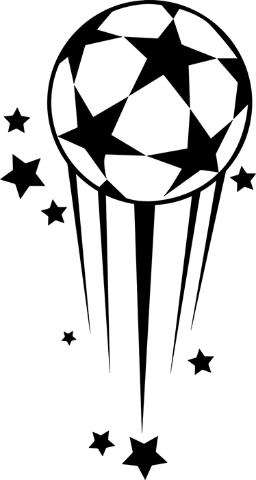 Poster football vinyle décoratif ballon étoiles - TenStickers