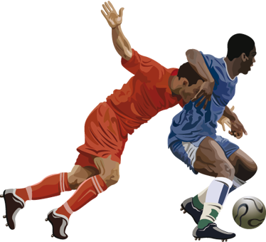 Poster football vinyle décoratif joueurs de football - TenStickers