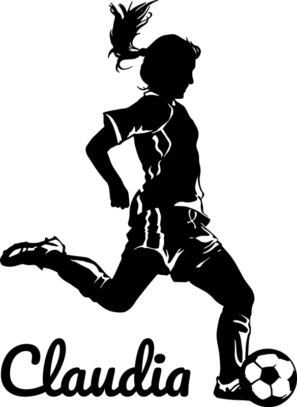 Poster football joueuse de football avec nom - TenStickers