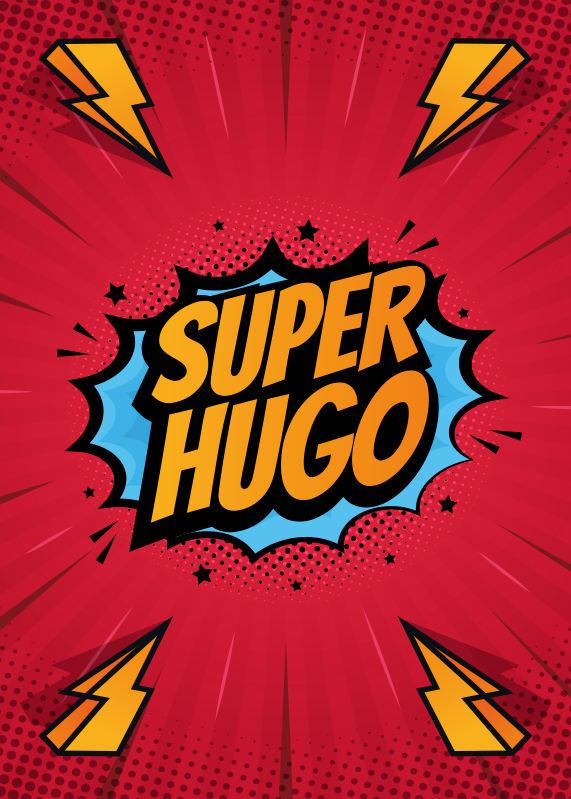 Poster motif super héros avec prénom - TenStickers