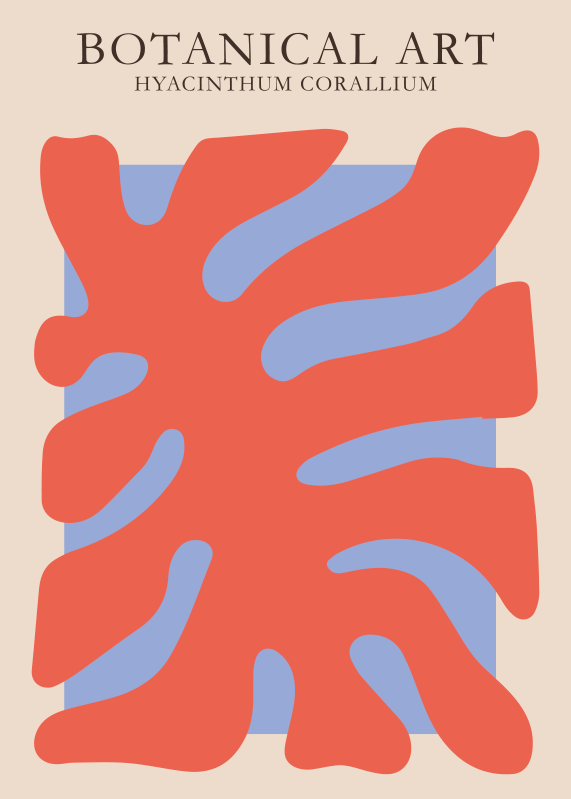 Poster motif dessin corail - TenStickers