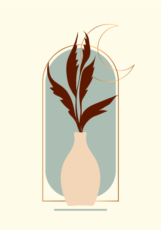 Poster dessin plante style boho - TenStickers