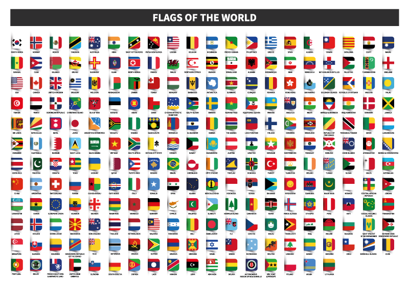 Poster drapeaux des pays du monde entier - TenStickers