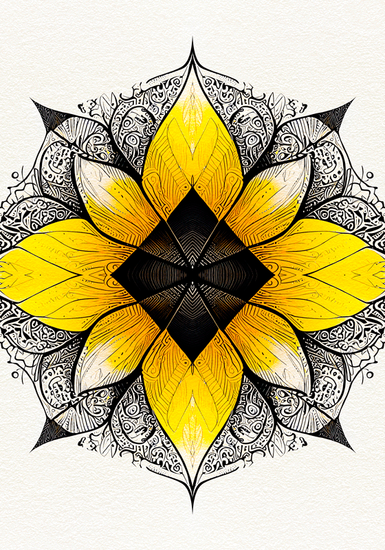 Poster style floral mandala - TenStickers