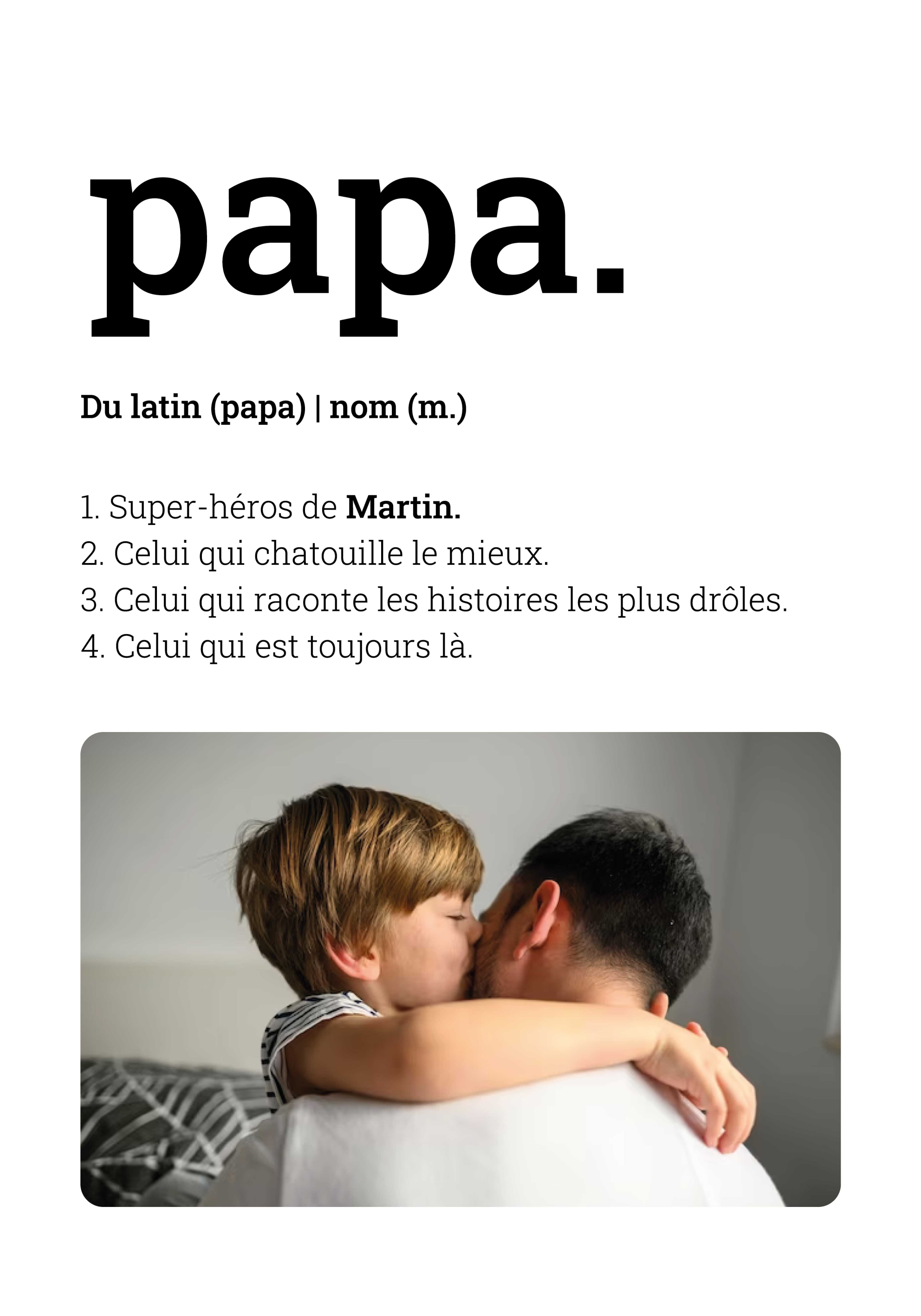 Poster description mot Papa personnalisable - TenStickers