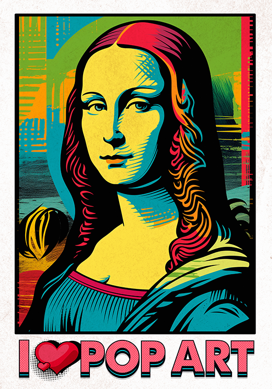 Poster pop art gioconda colorée - TenStickers