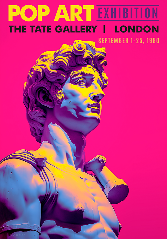 Affiche salon exposition statue style pop art - TenStickers