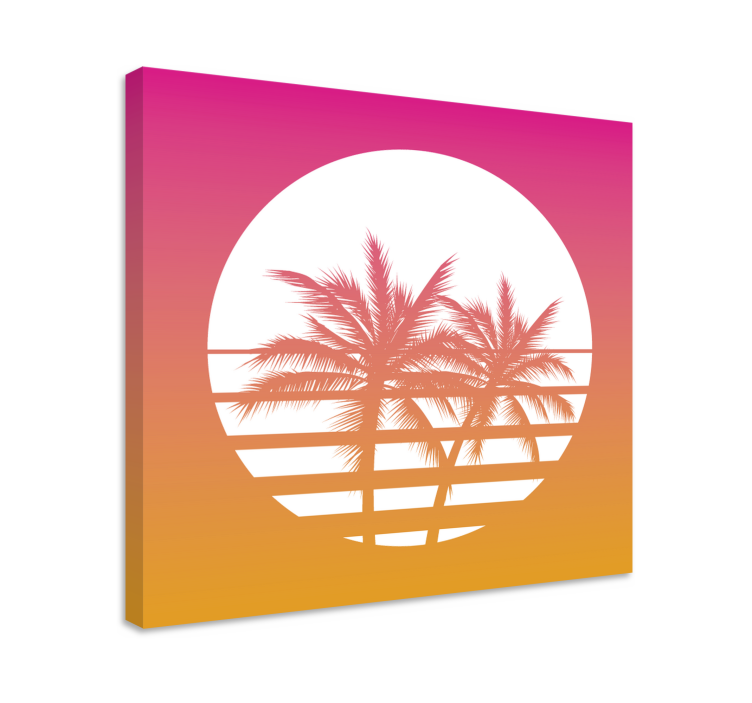 Tableau ornemental ombre de coucher de soleil tropical - TenStickers