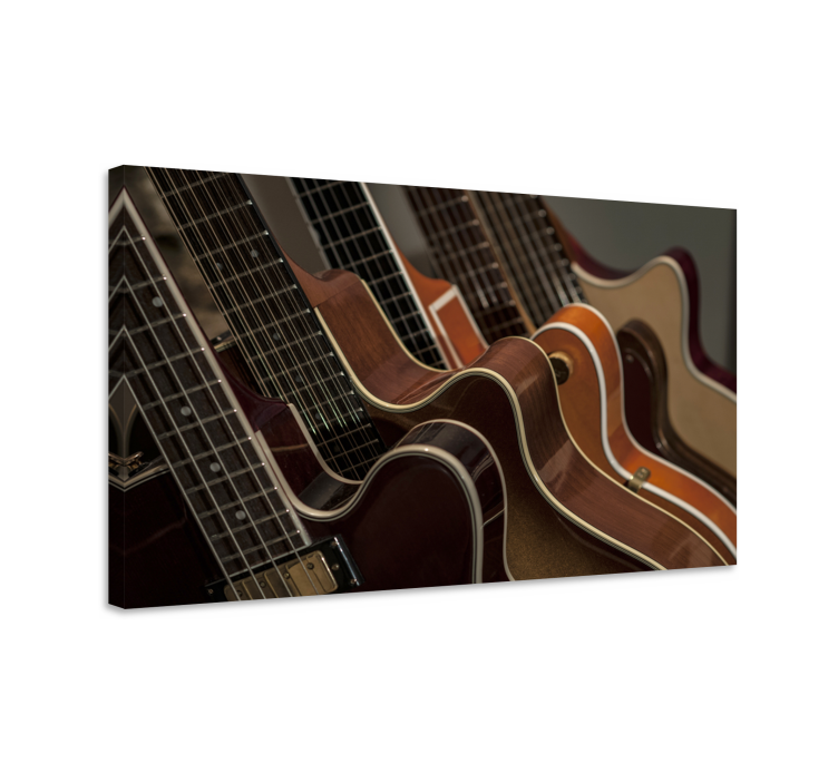 Tableau musique gros plan de la collection de guitares - TenStickers