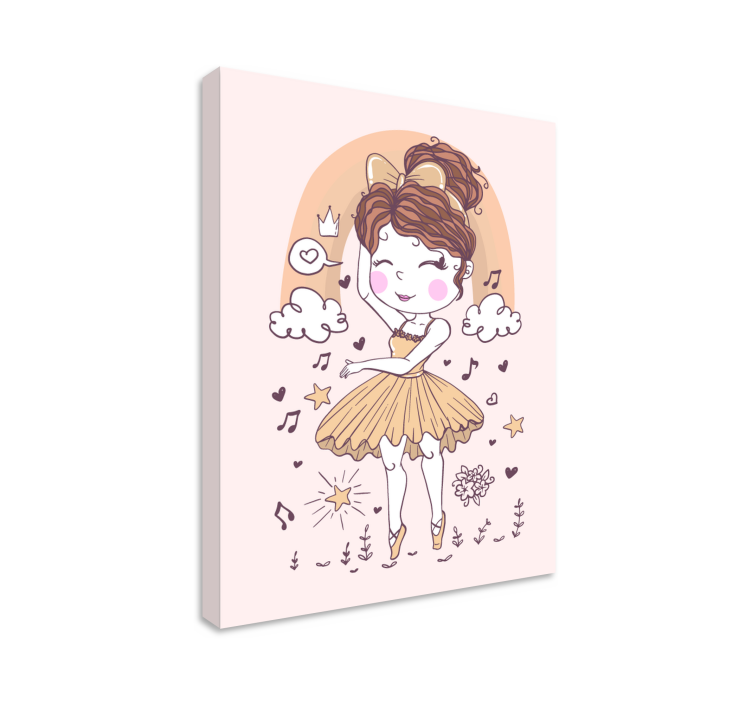 Tableau enfants danseuse de ballet joyeuse - TenStickers