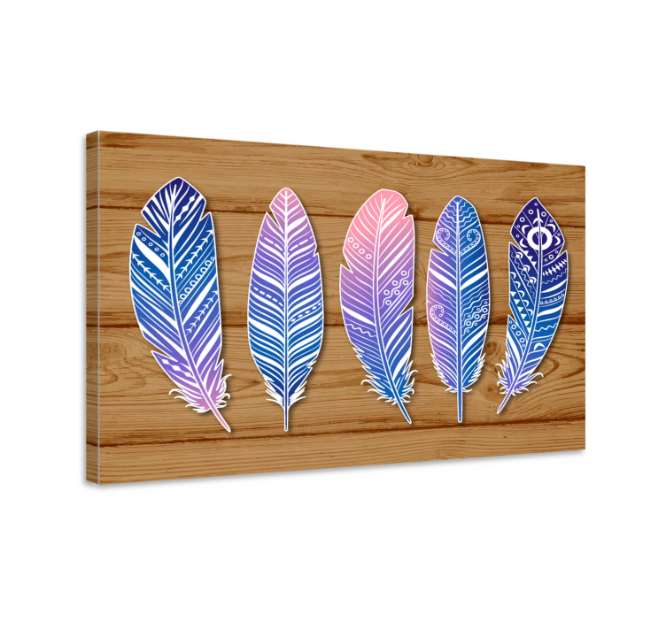 Tableau plumes collection bleue stylisée - TenStickers