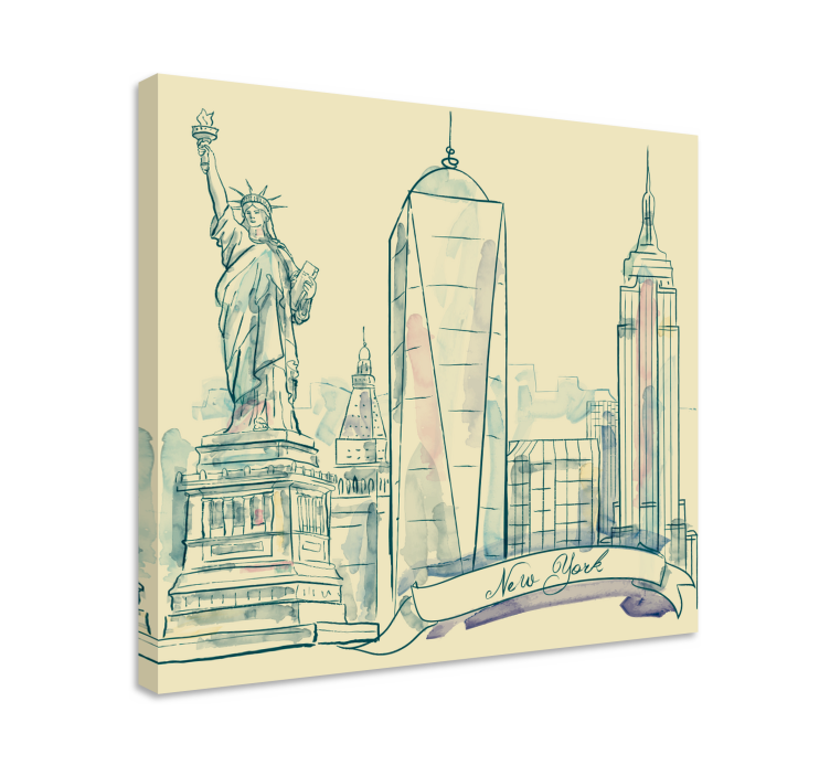 Tableau villes et pays skyline de new york - TenStickers