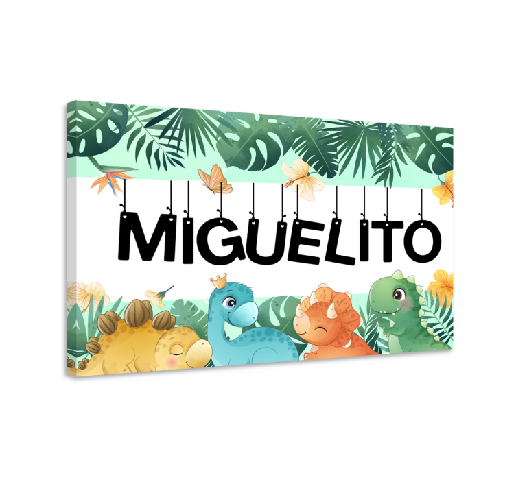 Tableau chevaux scène de dinosaures mignonne - TenStickers