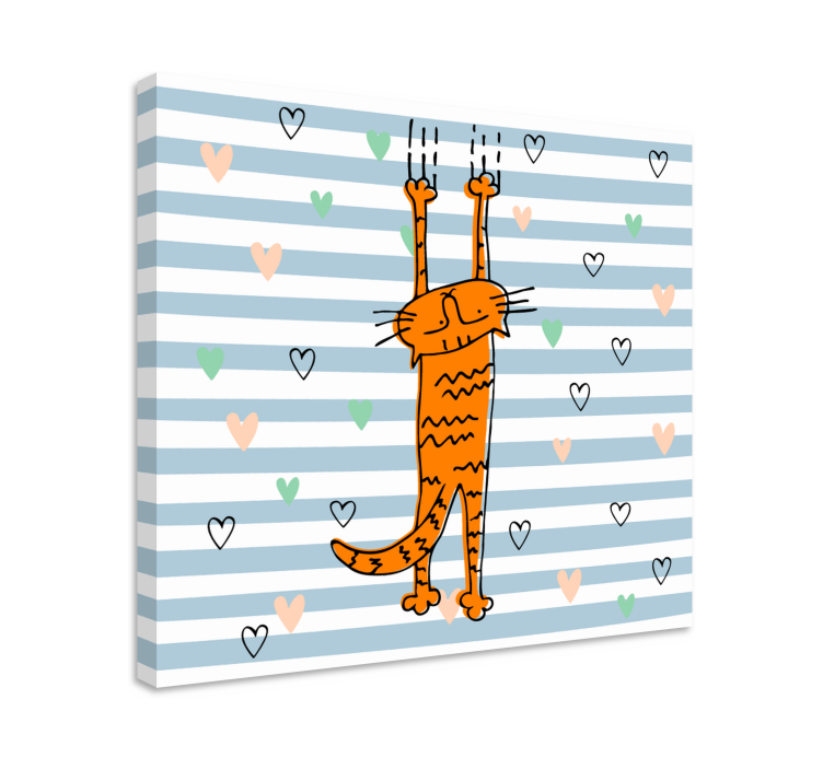 Tableau chat chat orange espiègle - TenStickers