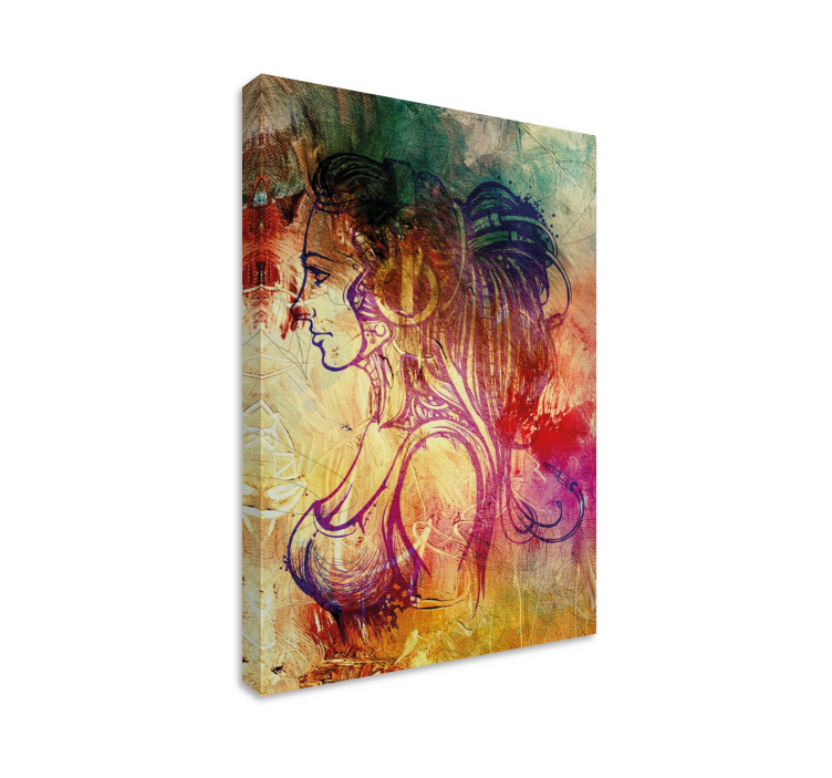 Tableau personnage silhouette de profil Élégante - TenStickers