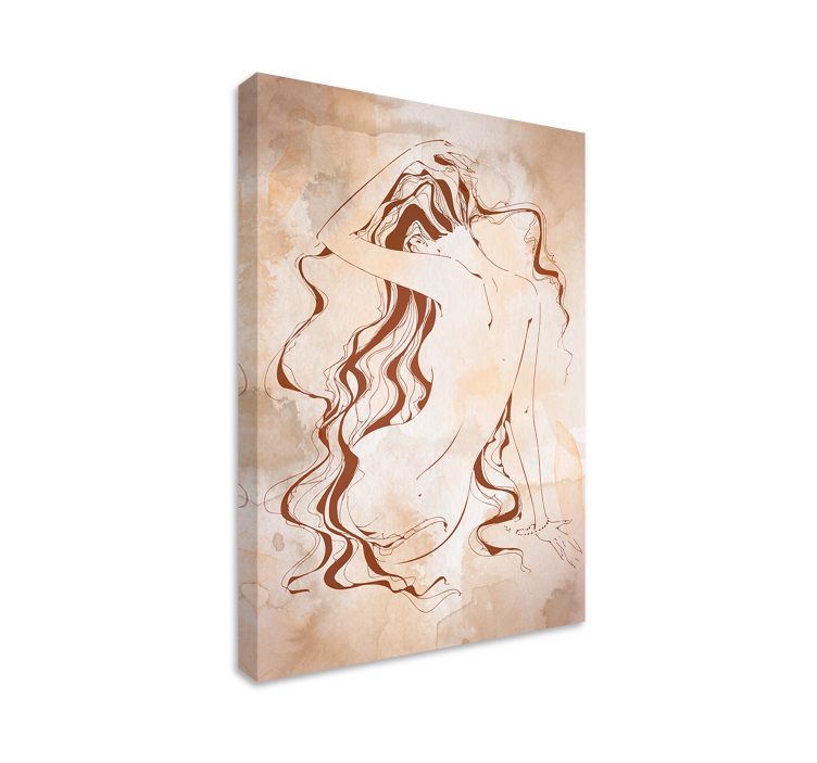 Tableau illustration d'une femme nue de dos - TenStickers