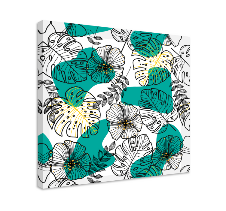 Tableau fleurs et plantes motif feuilles florales - TenStickers