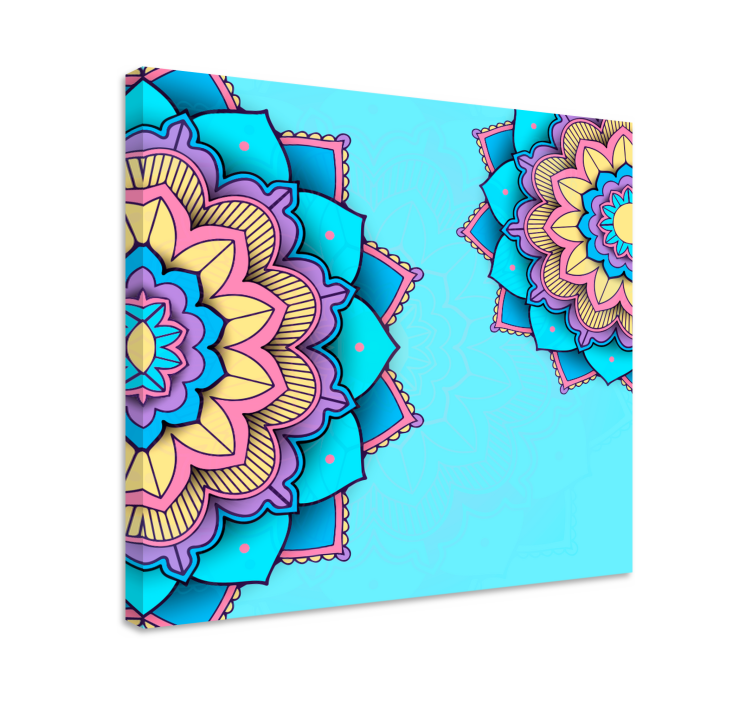 Tableau mandala Deux motifs de mandala colorés - TenStickers