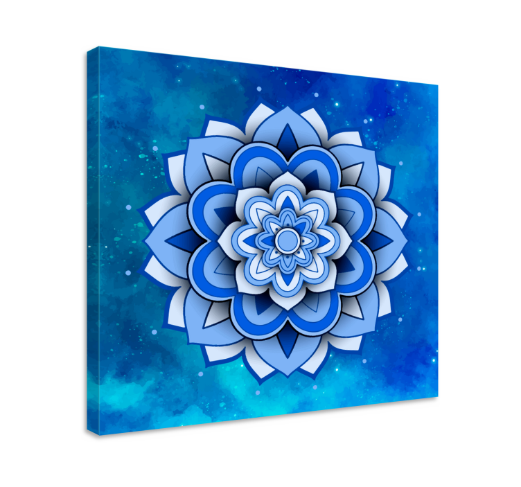 Tableau mandala Mandala floral bleu - TenStickers