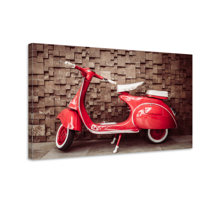 Tableau vintage Moto rouge - TenStickers