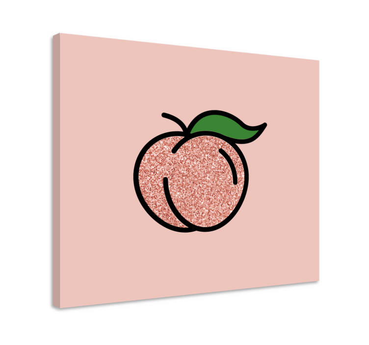 Tableau fruits illustration de pêche brillante - TenStickers