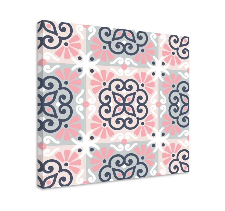 Tableau moderne motifs floraux géométriques - TenStickers