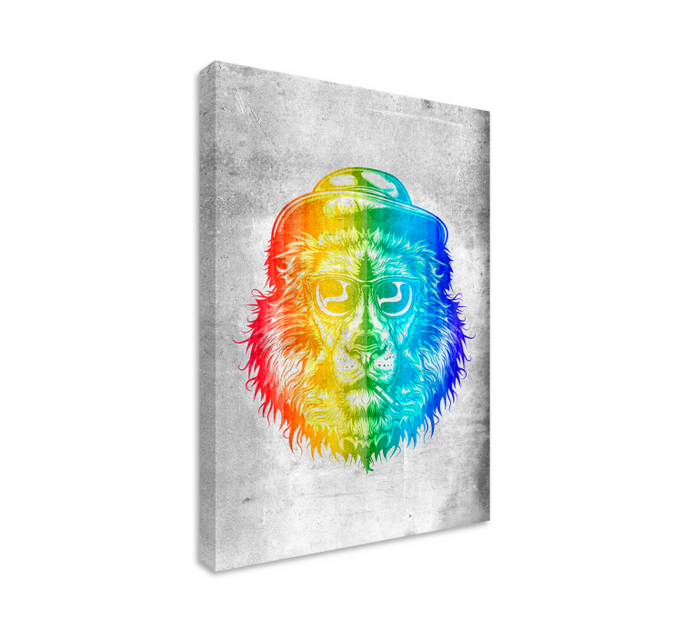 Tableau animaux portrait de lion vibrant - TenStickers