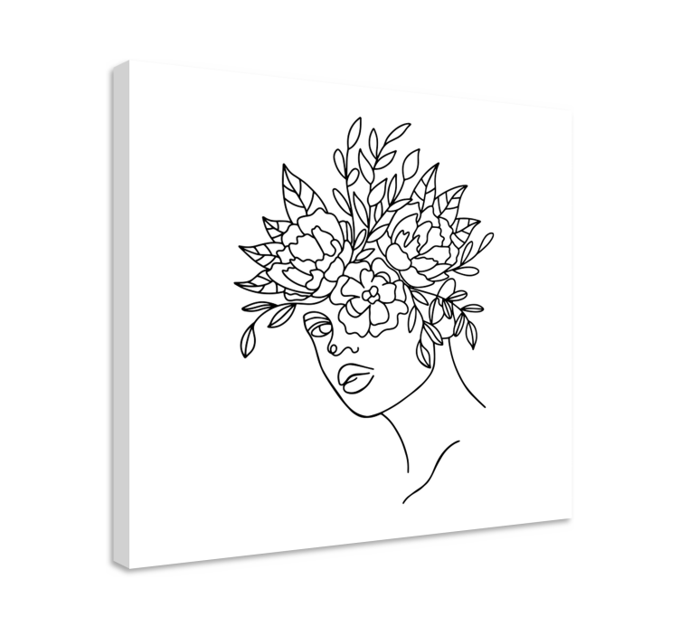Tableau fleurs et plantes silhouette de visage floral - TenStickers