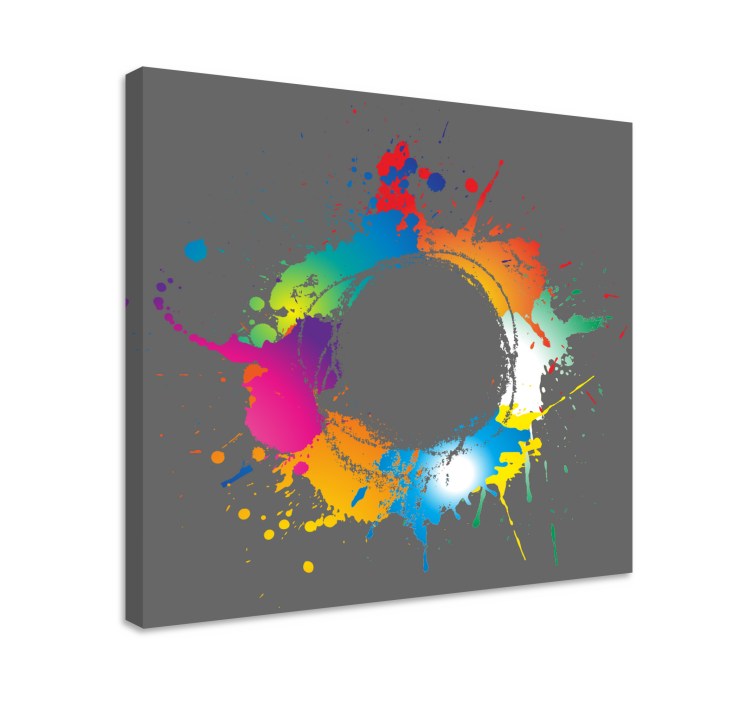 Tableau abstrait cercle de éclaboussures colorées - TenStickers