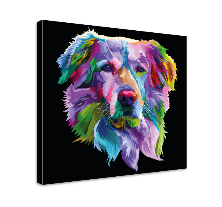 Tableau chiens portrait canin vibrant - TenStickers