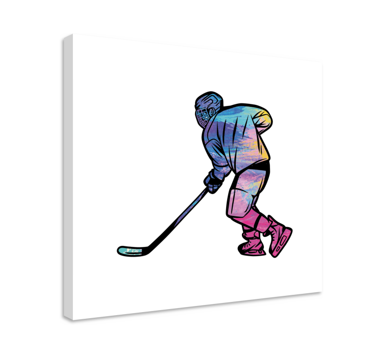 Tableau sports joueur de hockey en action - TenStickers