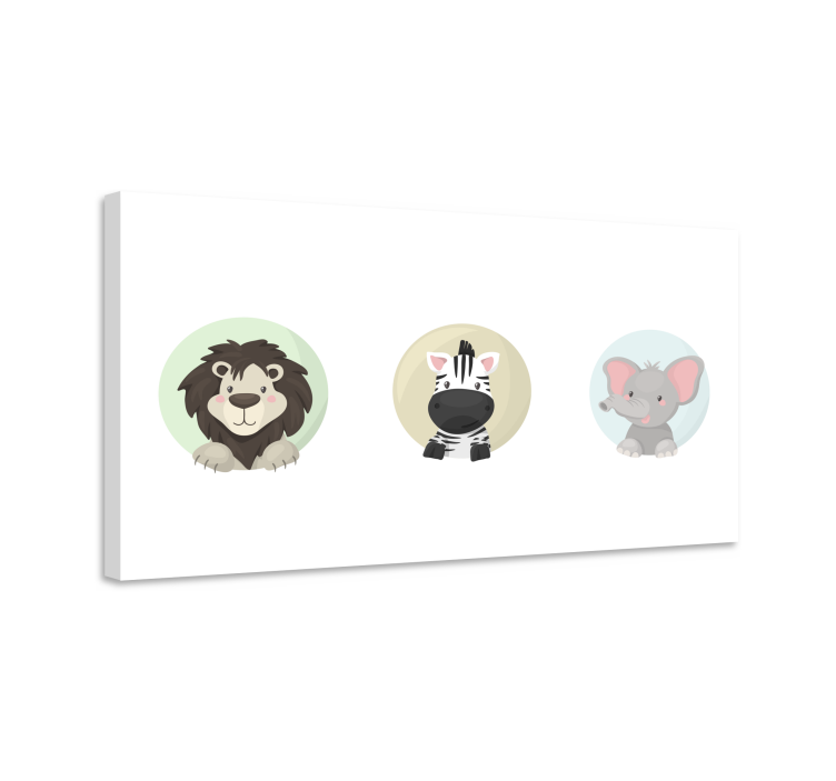 Tableau chambre bébé Ensemble d'animaux - TenStickers