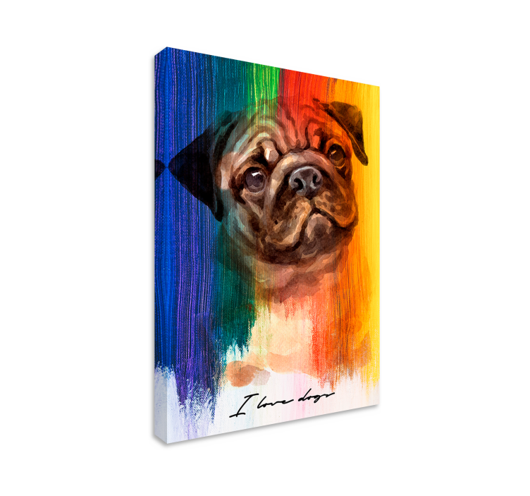 Tableau chiens portrait de pug adorable - TenStickers