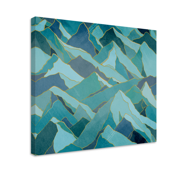 Tableau paysages sommets de montagnes abstraits - TenStickers