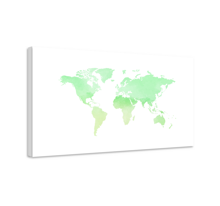 Tableau carte du monde aquarelle - TenStickers