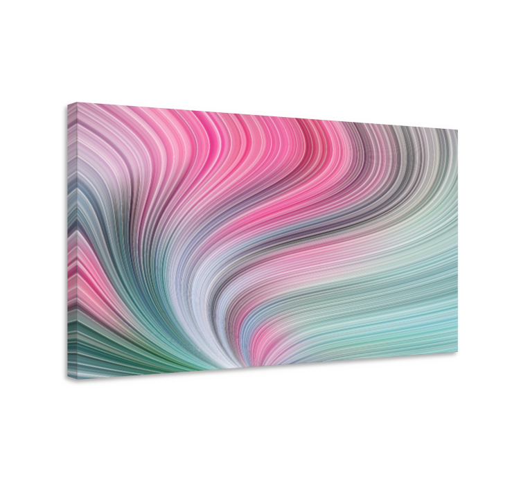 Tableau abstrait vagues de couleurs courbées - TenStickers