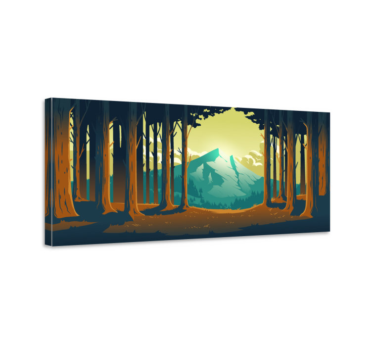 Tableau paysages vue sur la forêt de montagne - TenStickers