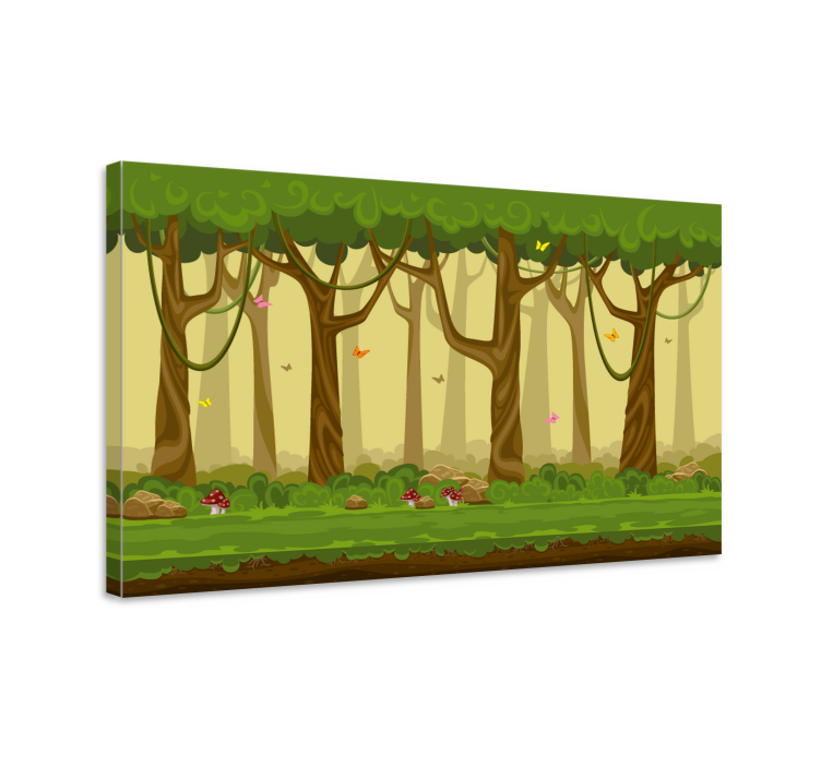 Tableau arbres scène de forêt luxuriante - TenStickers