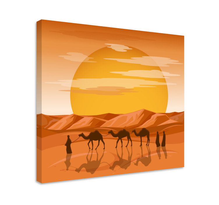 Tableau paysages voyage au coucher de soleil dans le désert - TenStickers