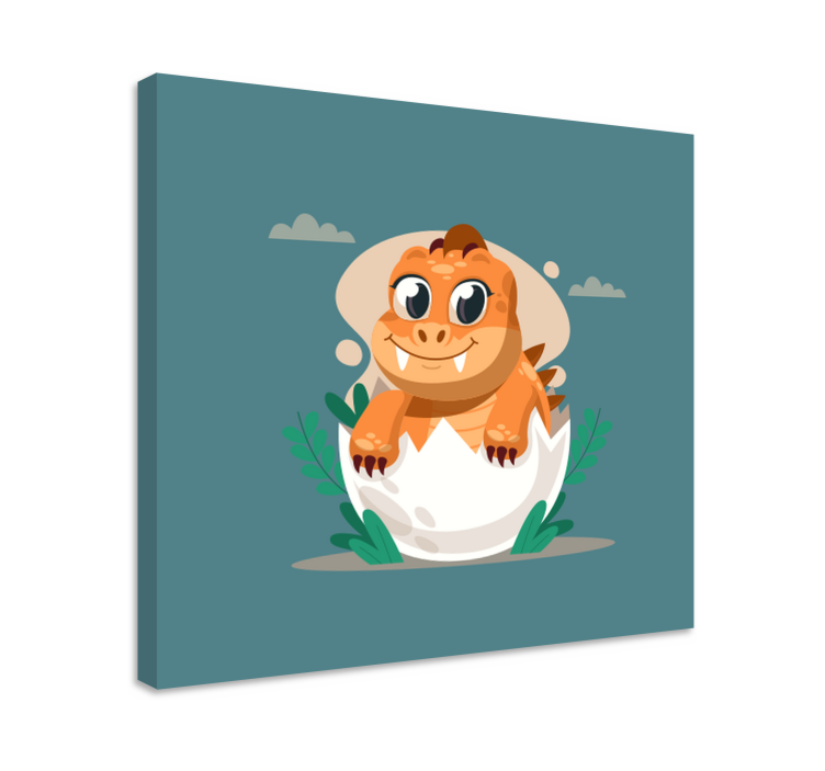 Tableau dinosaures mignon bébé qui éclot - TenStickers