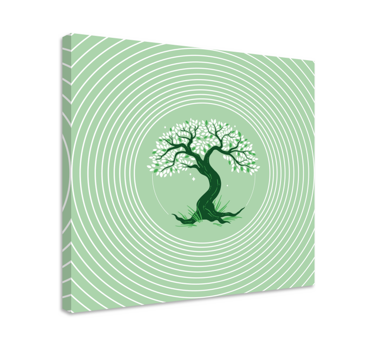 Tableau arbres vert tordu - TenStickers