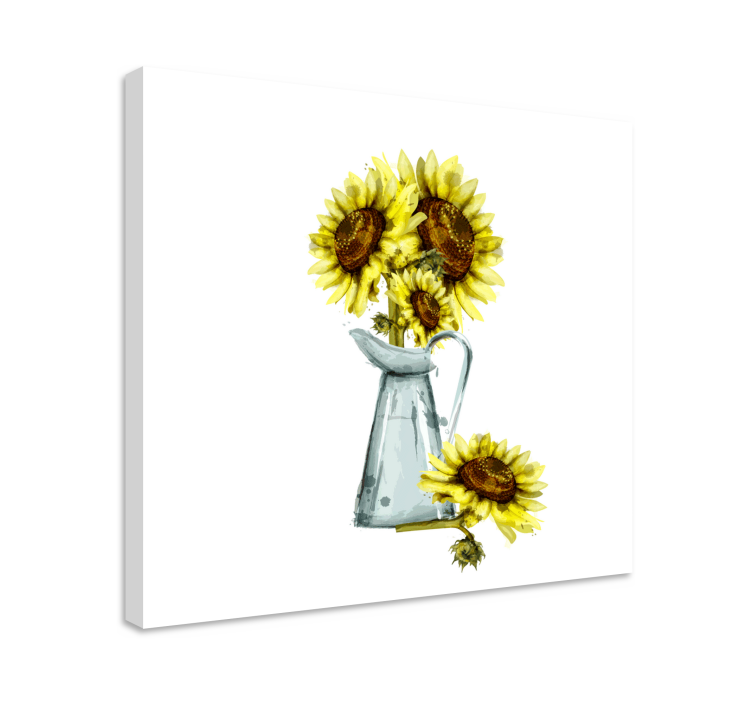 Tableau fleurs et plantes tournesols dans un pichet - TenStickers