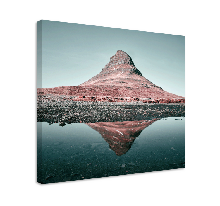 Tableau paysages réflexion de la montagne kirkjufell - TenStickers