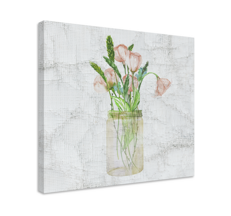 Tableau fleurs et plantes pot de fleurs rose - TenStickers