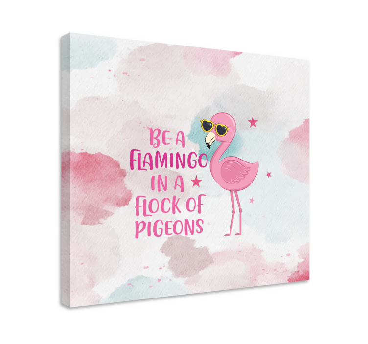 Tableau dinosaures flamant rose avec lunettes - TenStickers